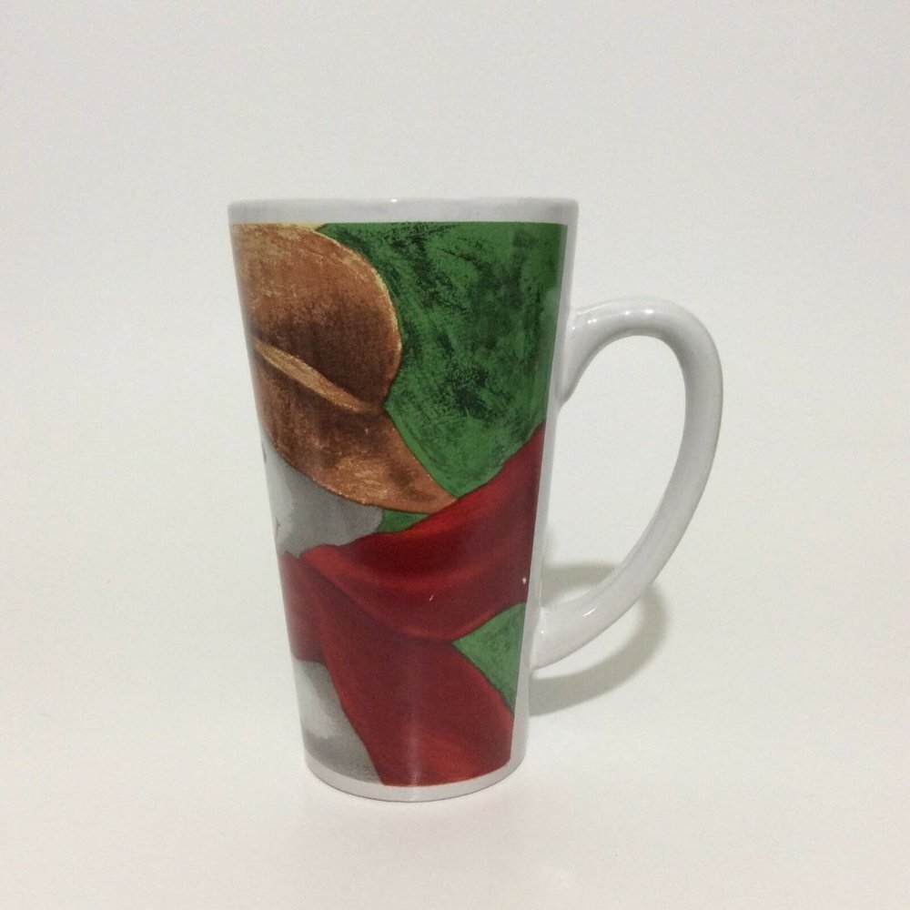 COFFEE Mug Tall Cup Snowman Bird Design 16 Oz - Picture 8 of 12